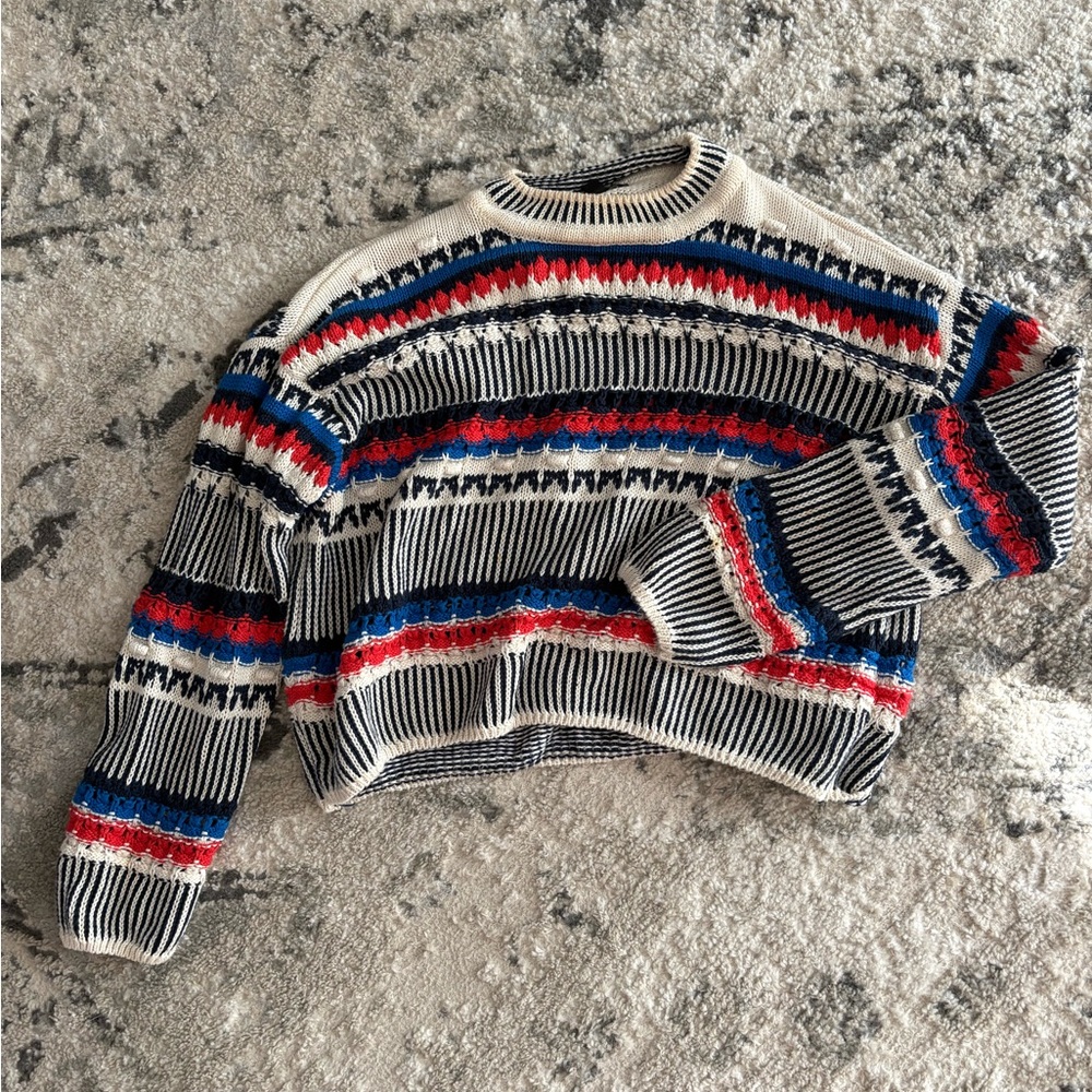 Mavi Navy and Cream Knit Sweater